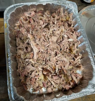 Shredded pulled pork